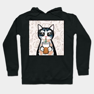 Cat with Coffee Hoodie